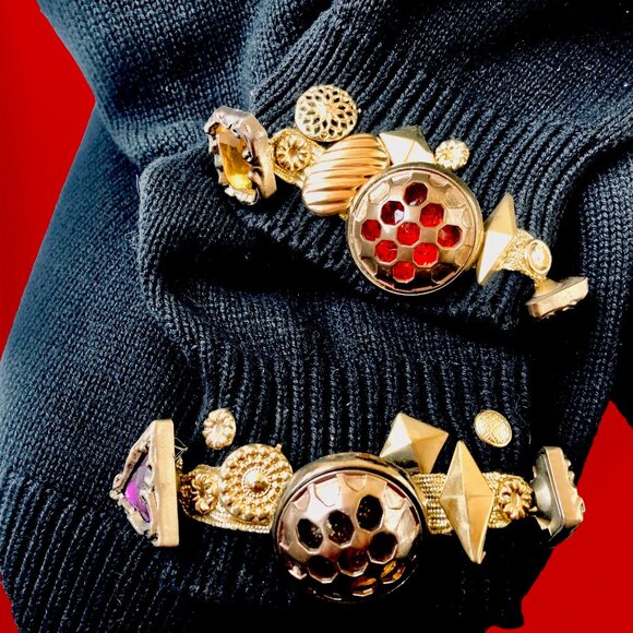 Jaxie's New York Vintage 80’s Embellished Black Sweater Womens Medium - Picture 13 of 14